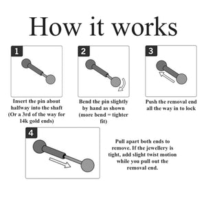 Titanium threadless barbell post how they works