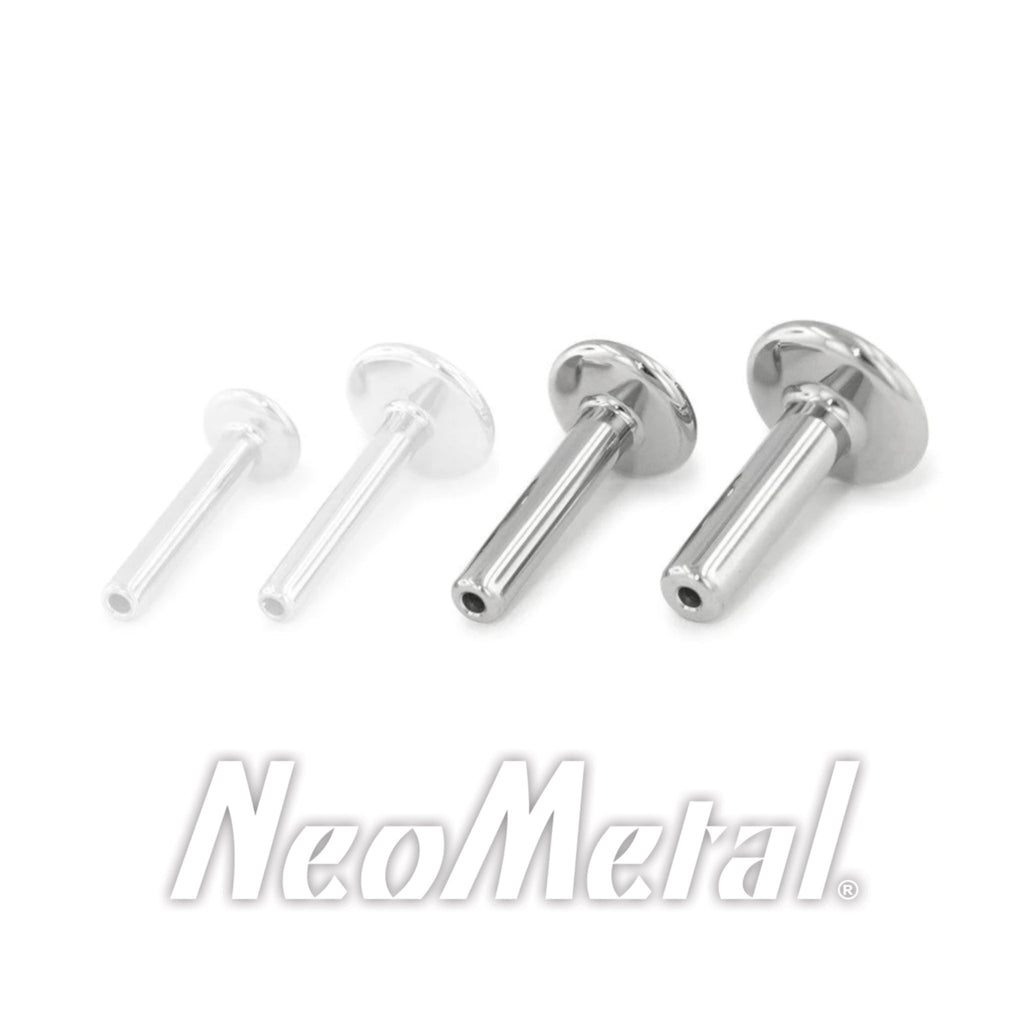NeoMetal Titanium Threadless Labret Post 18G (1mm) with 2.5mm base 