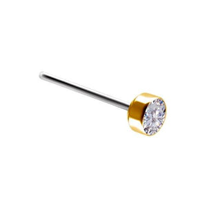 18K Gold Jewelled Disc End with Zirconia 