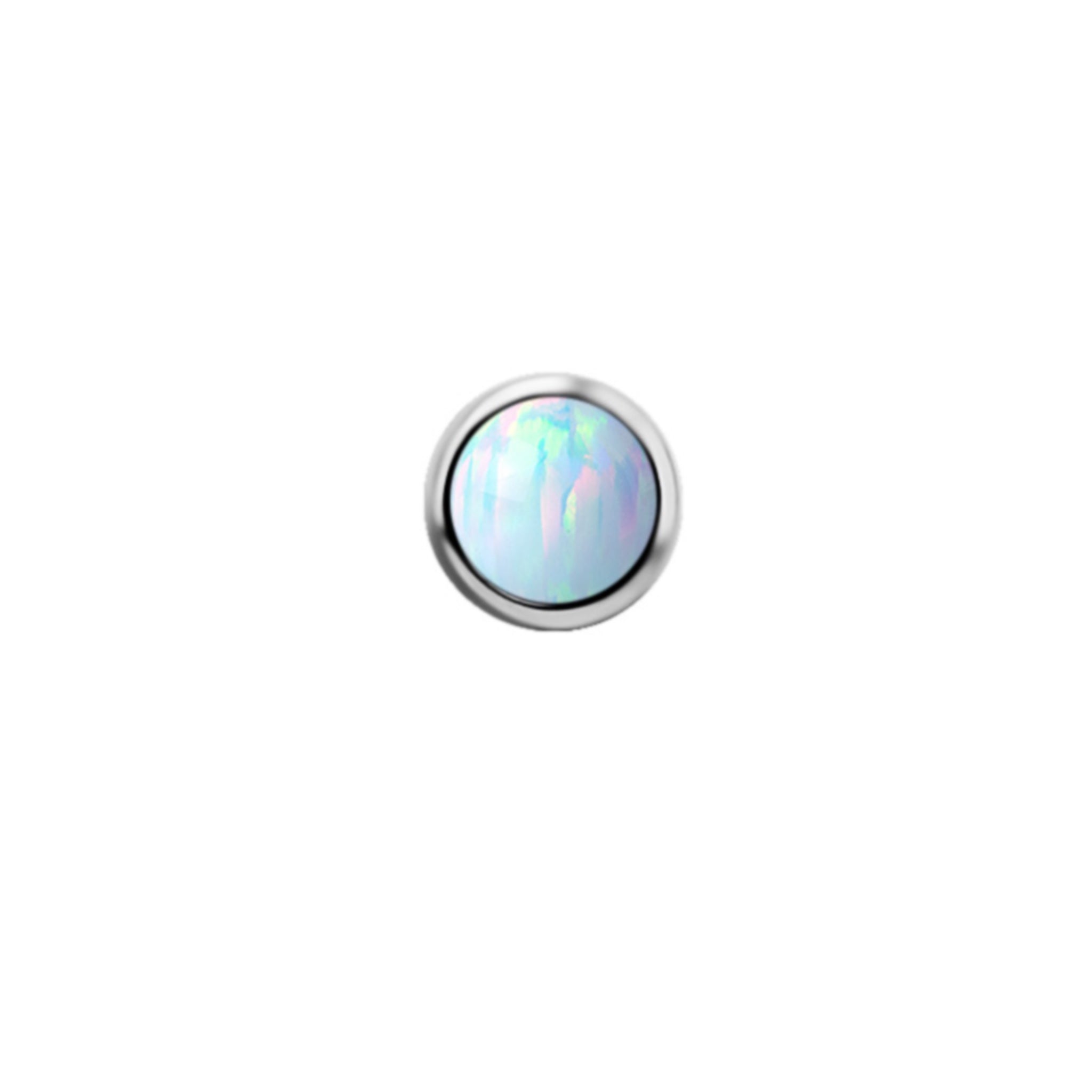 Threadless Titanium Disk with a Lab Created Opal
